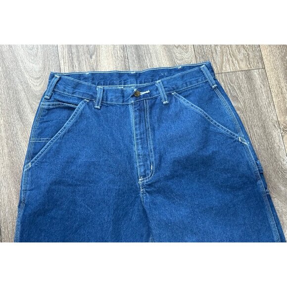 NWT Carhartt Loose Fit Original Dungaree Denim Jeans Darkstone Size 32X34 IRREGU - Picture 3 of 9